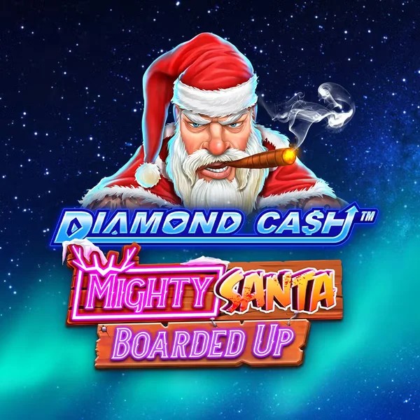 Diamond Cash Mighty Santa Boarded Up slot logo by Greentube at Spinmills Casino