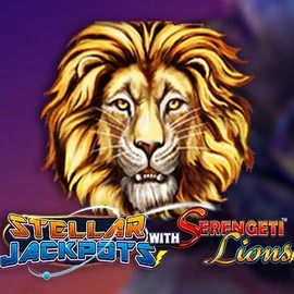 Official Jackpots logo: Stellar Jackpots with Serengeti Lions by Lightning Box Game at Spinmills Casino