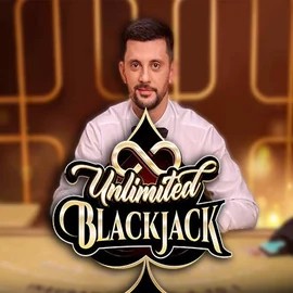 Unlimited Blackjack online game logo by Ezugi on spinmill.gr